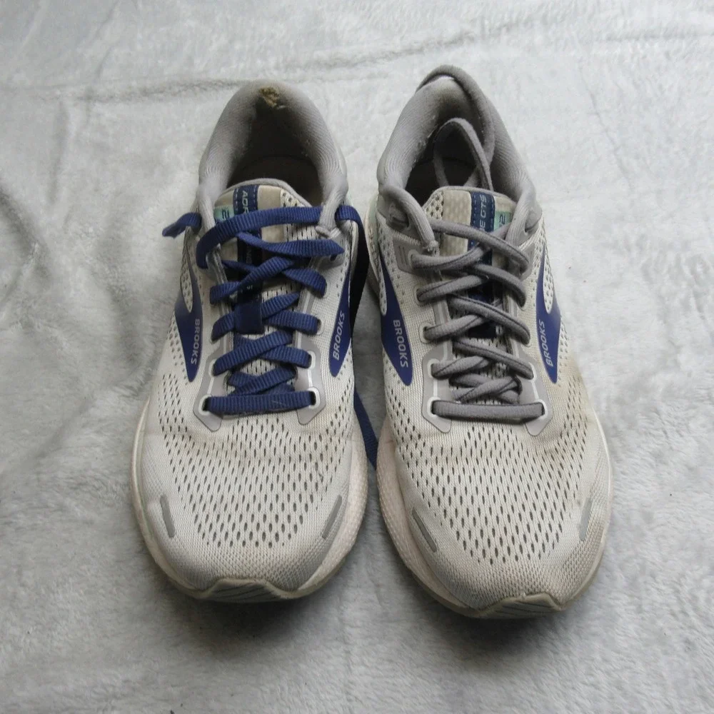 Brooks Women 7 Running Shoes Adrenaline‎ GTS 22 Gray Blue Athletic Sneakers Read